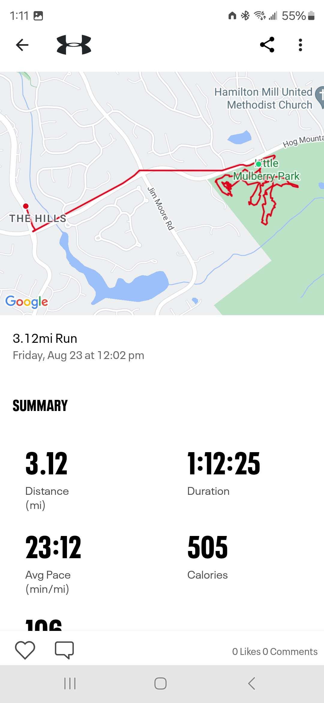Anthony R Locke Aug 19 25 Win by a Mile MapMyFitness Route 05
