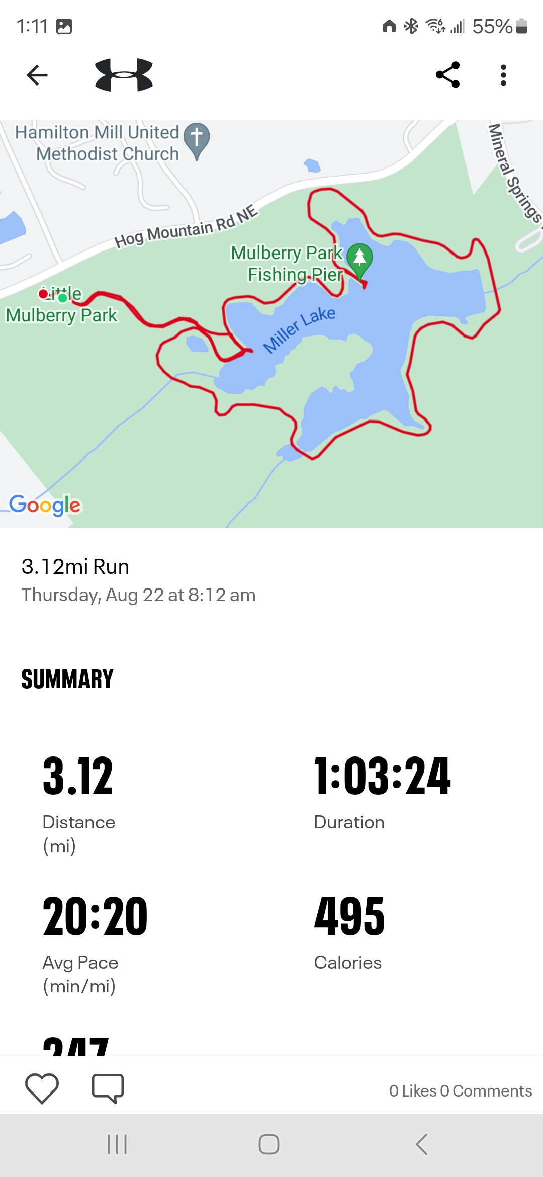 Anthony R Locke Aug 19 25 Win by a Mile MapMyFitness Route 06