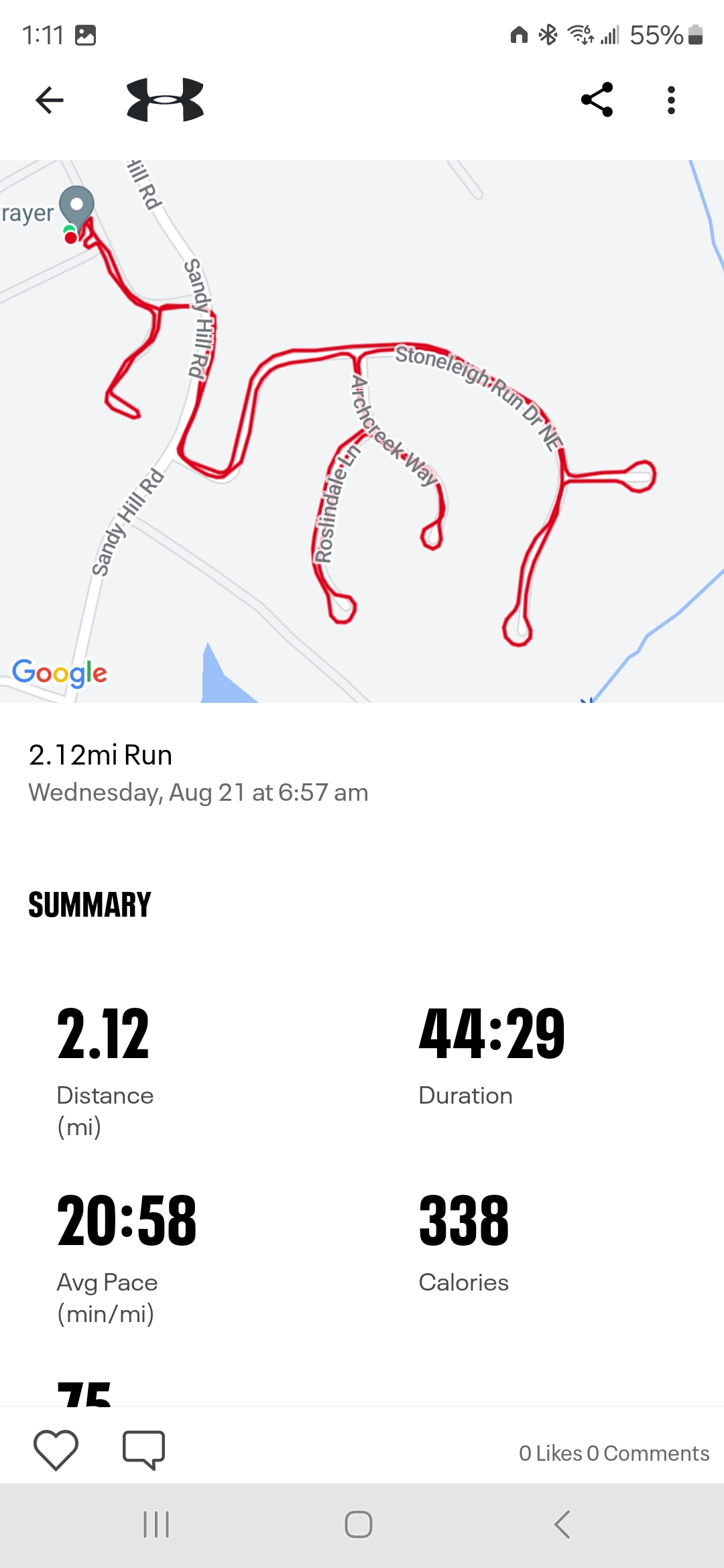 Anthony R Locke Aug 19 25 Win by a Mile MapMyFitness Route 08